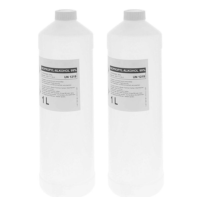 Alkohol f medizinische Zwecke, Isopropanol 99.5% Isopropylalkohol IPA 99 Prozent zur medizinischen Desinfektion und Reinigung. 2x 1 Liter