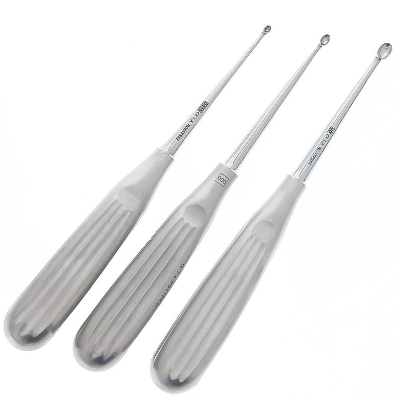 Scharfer Löffel nach Volkmann, Kosmetex Hautschaber, Zystenlöffel, Zystenschäler, 4 mm