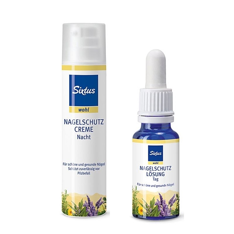 Sixtus Sixtuwohl Nagelschutz Tag + Nacht Set, Schutz vor Nagelpilz der Nägel. 20+30ml, mit 2 Proben Normal