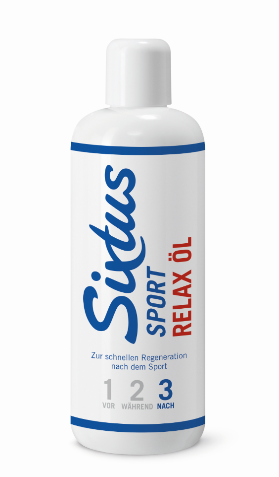 Sixtus Sixtufit Sport Relax Öl, 500ml Massageoel mit ätherischen Ölen und Alpenheuextrakten 