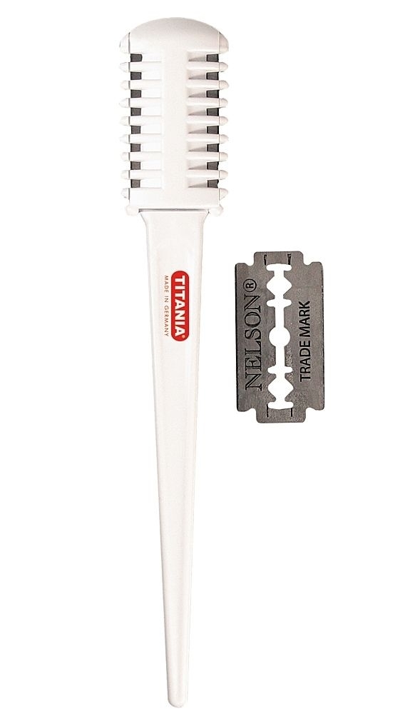 TITANIA Haar Effilierer, Circa 17 cm, weiß 