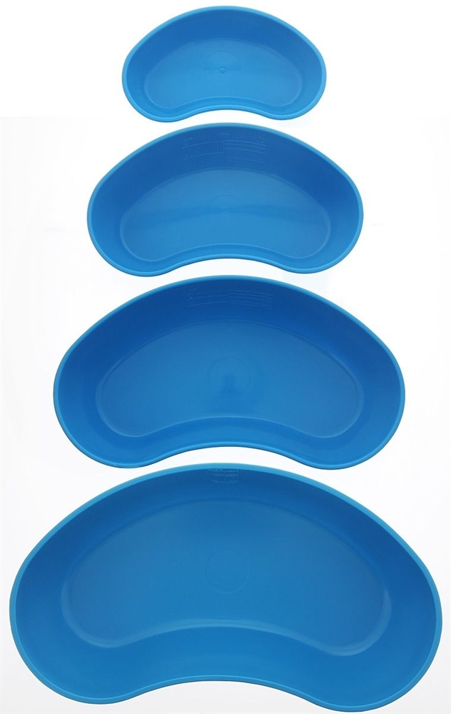 Set 4x Blaue Nierenschale Kosmetex aus Kunststoff, autoklavierba Instrumenten-Schale, lebensmittelecht, desinfizierbar, 4er Set