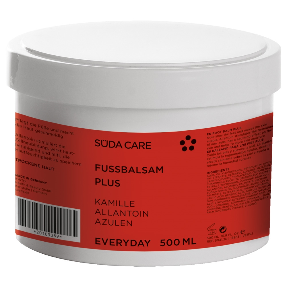 Südacare, Fußbalsam Plus, Süda Fußcreme für trockene Füße, 500ml 500 ml