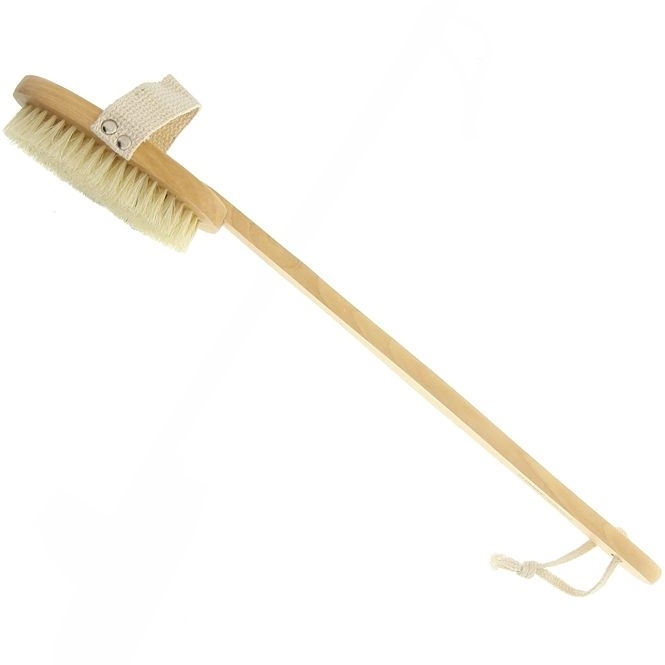 Rückenbürste, Holz Badebürste Kosmetex, Stiel ist abnehmbar, Gurt,, 42,5 cm 