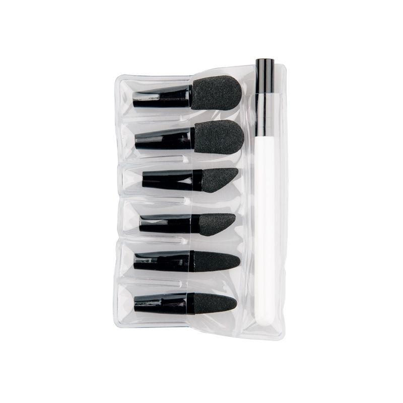 Titania Applikator, Lidschatten Pinsel, Kosmetikpinsel, 6 in 1, mit 6 auswechselbaren Köpfen, 1 Stück 