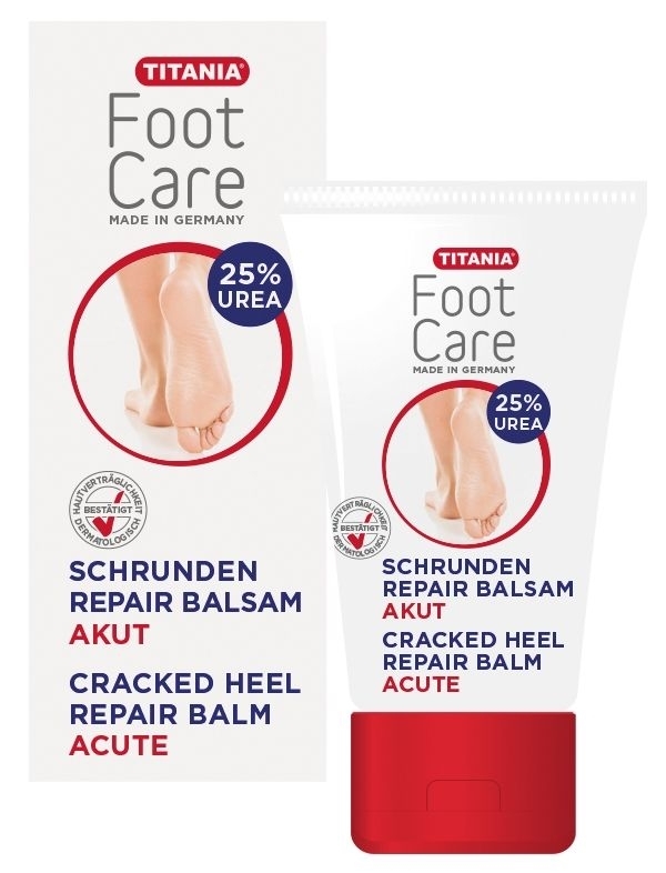 Titania Schrunden Repair Balsam, intensive Pflege, Fußbalsam, für trockene, raue, rissige Haut, bei Schrunden, Fusspflege, 50ml 