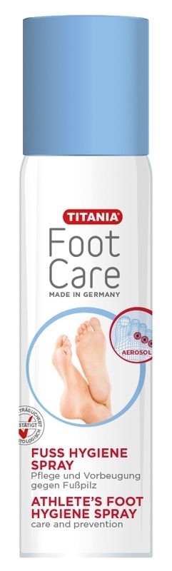 Titania Fuss Hygiene Spray, intensive Pflege, Reinigung, Schutz vor Fusspilz, vorbeugende Fusspflege, 200ml 