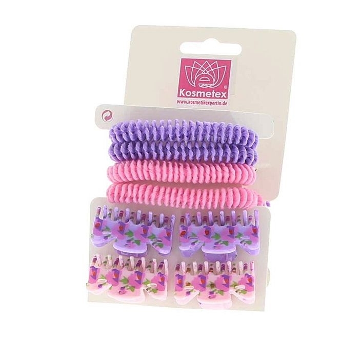 Haarschmuck Sets, Haargummis, Haarklammern und Clipse, Lila, Violett, Rosa 