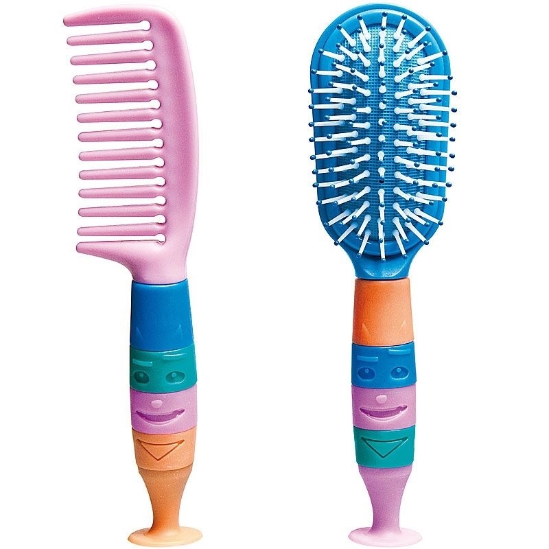 Kinder Haarbürste, Kosmetex Haarkamm, Kinderkamm, Bürstenset mit Saugnapf 