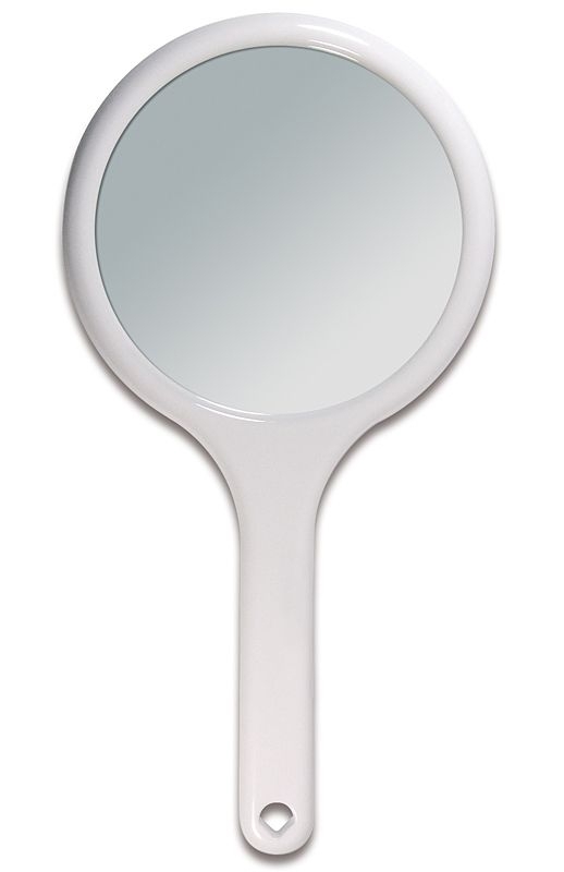 Kosmetex Handspiegel mit 2-fach Vergrößerung, 2 Spiegel-Flächen RS 1:1, Kosmetik-Spiegel 
