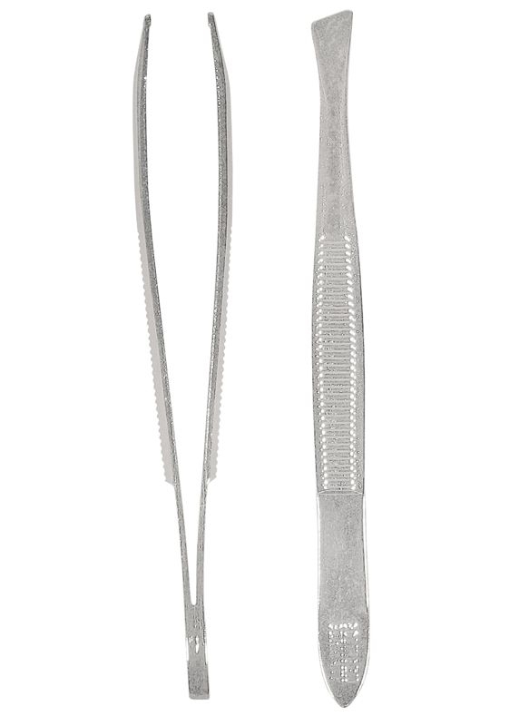 Solingen Qualitätspinzette, hochglänzend, präzise ausgeschliffene Greifkanten 5 mm breit, schräg