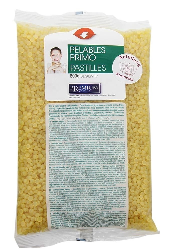 Kosmetex Premium Pelables Primo Wachs-Perlen Honig Miele für flexibles Waxing ohne Vliesstreife, 800g 