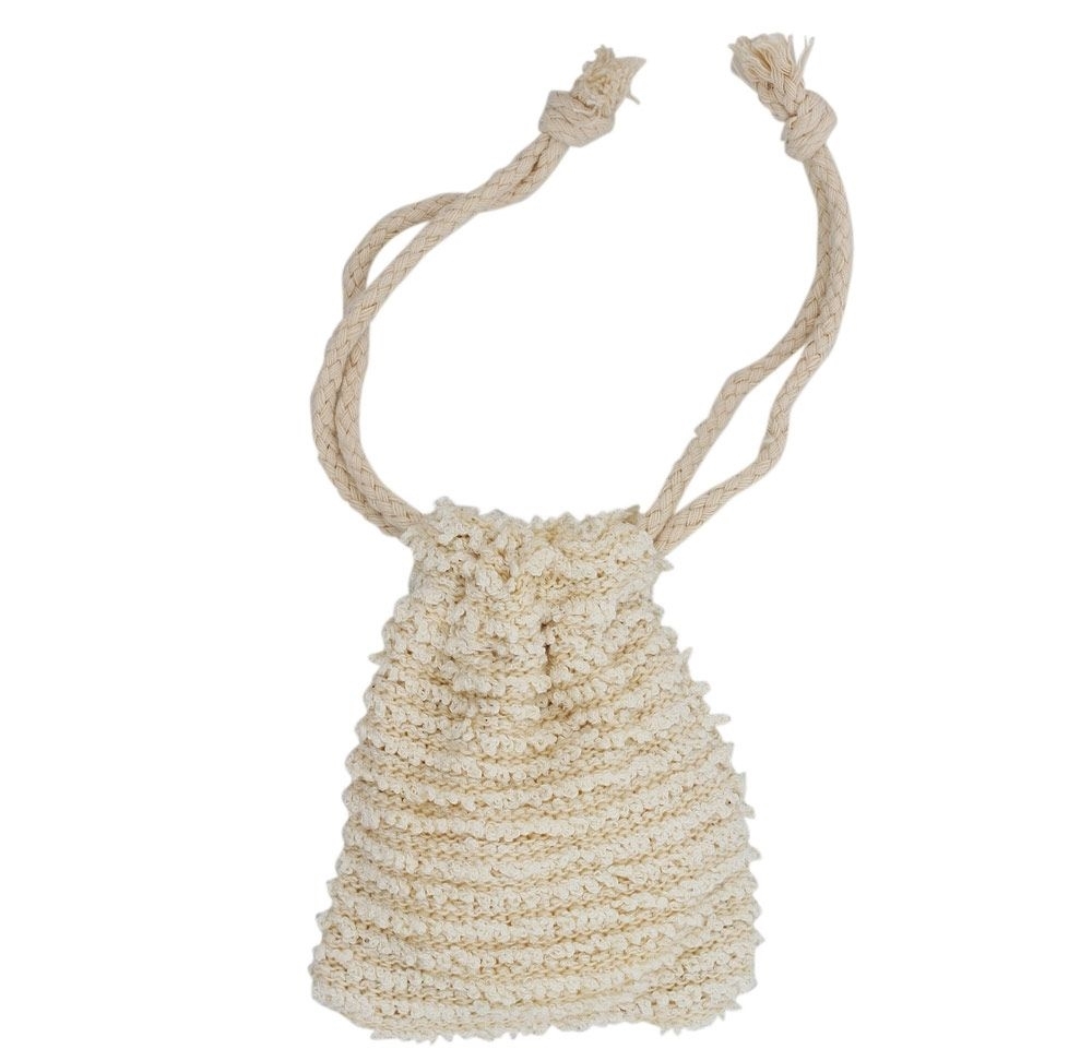 Kleines Seifensäckchen Kosmetex für Seifenreste, Seifschwamm zum Einseifen, Badeschwamm, Klein 9x8 cm 