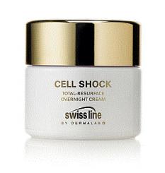 Swiss line Cell Shock Total Resurface Overnight Cream, Anti-Aging Lifting, strafft die Haut, gegen Hautalterung, Nachtcreme, 50ml 