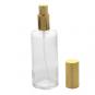 Kosmetex Parfümflakon Glas mit Zerstäuber, 100ml Flakon für Parfum Colognes, leer, Farbe: Gold