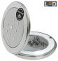 Taschen-Spiegel Kosmetex, LED beleuchtet, mit 5-fach Vergrößerung und Magnetverschluss, Farbe: Silber