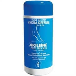 Akileine Blau, Hydro-Schutz Badeöl, für trockene und müde Füße, Hornhaut, 150ml 150 ml