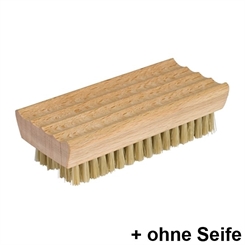 Nagelbürste aus Buchenholz, Kosmetex Handbürste mit Seifenablage, 10x5 cm ohne Seife