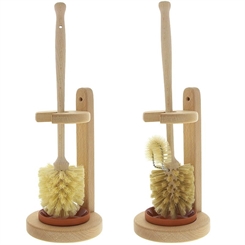 WC Bürste, Kosmetex Holz Klobürste mit WC Ständer aus Buchenholz 