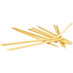 10x Holzstäbchen, 11,5 cm, Stäbchen m. spitzer u. flacher Seite, f. Maniküre d. Nagelhaut u. Mischen 