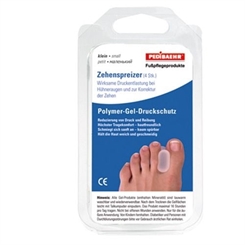 PediBaehr Polymer Gel Zehenspreizer mittel, Druckschutz bei Fehlstellungen, Hühneraugen und Wundreiben, 4 Stück 