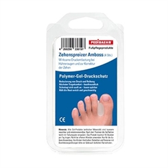 PediBaehr Polymer Gel Zehenspreizer Amboss mittel, Druckschutz bei Fehlstellungen, Hühneraugen, Hallux Valgus, 4 Stück 