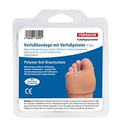 PediBaehr Polymer Gel Vorfußbandage mit Vorfußpolster für Vorfuß- Mittelfußbereich, Hallux Valgus, klein 1 Stück 