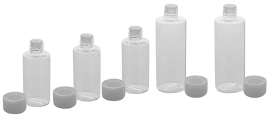 5x Kosmetikflasche klar, 3x 37ml + 2x 75ml Kosmetex Leerflasche mit Spritzverschluß Plastik-Flasche, ideal für Flugzeug und Reise 5 Stück