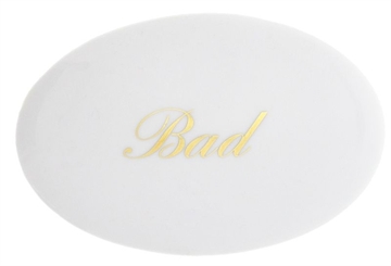 Türschild BAD aus weißem Porzellan Bauteil "Bianca" f. Bad Accessoires 