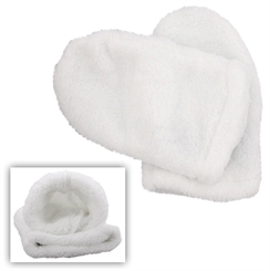 Weiche Mikrofaser Paraffin-Bad Handschuhe, Kosmetex Silver Kosmetikhandschuhe, Wärmehandschuhe, weiß 1 Paar 