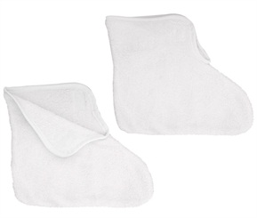 Weiche Mikrofaser Paraffin-Bad Socken, Füßlinge, Kosmetex Silver Kosmetiksocken, Wärmesocken, weiß, 1 Paar 