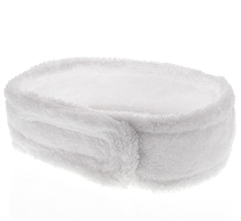 Kosmetik Mikrofaser Haarband, Kosmetex Stirnband weiß, Klettverschluss, Haarschutz bei Schminken, Sport, Yoga, 68cm 