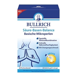 Bullrich Basische Mikroperlen, Vegan, Säure-Basen-Haushalt, ohne Lactose, löslich, zum einnehmen, basisch, 28 Beutel a 3.2g 