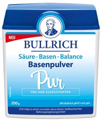 Bullrich Basenpulver Pur, Säure-Basen-Balance, basisches Basenerzeugnis, mit Dosierlöffel, 200 g 
