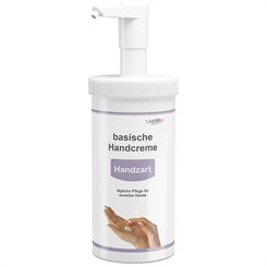 CareMed Handzart, basische Handcreme, Handpflegecreme für sensible Hände 450ml + Spender, 