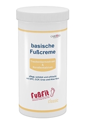 CareMed FußFit, basische Fußcreme PH 8,0 Beincreme Fusspflegecreme mit Urea, Korallenkalcium 450ml Nachfüll