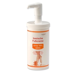 CareMed UREA 10% extra, basische Fußcreme bei sehr trockenen, rauen Füßen, pH Wert 8,0, Fusspflegecreme 