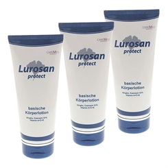 CareMed Lurosan protect, basische Körper-lotion, Basen-Creme für die Haut, den Körper, 200ml 3 Stück