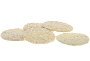 Luffa-Pad Kosmetex, rund 6cm, vegan, Reinigung und Peeling mit Loofah Naturfaser Schwamm 5 Stück