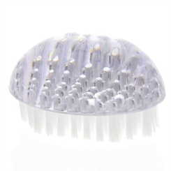 Handwaschbürste mit weißen Nylon-Borsten, Kosmetex Nagelbürste im griffigen Golfball-Design Klar