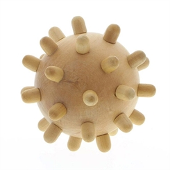 Massageball aus Holz, Akupressurball, Igelball Stacheliger Massageball mit Noppen für die Handmassage 
