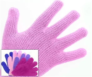 Peelinghandschuh (1 Paar) für intensives Peeling und Massage, trocken oder nass anwendbar Rosa