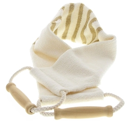 Massage Rückengurt für sanftes Peeling, Rückenwaschgurt Baumwolle mit Leinen, 90cm 