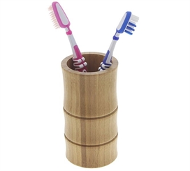 BecherZahnbürsten-halter Kosmetex aus Bambus Tiki Style, zur Aufbewahrung von Kosmetikpinseln, Stiften 