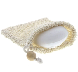 Sisal Seifensäckchen Kosmetex, für Seifenreste, Seifschwamm, Duschschwamm zum Einseifen, Groß 11x13cm, Peelingschwamm 