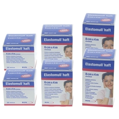 6x Elastomull haft Binden, Mix Set (2x 4cm, 2x 6cm, 2x 8cm) elastische Fixierbinde,selbsthaftend Schnellverband 6er MixSet
