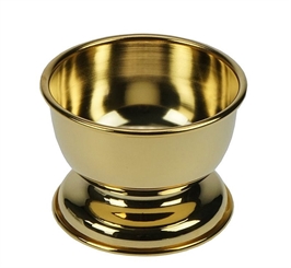 Aurawerk Rasier-Schale mit Fuss, metall, gold für Rasierschaum / Rasierseife zur Nassrasur 
