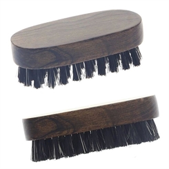 Herren Bartbürste aus Holz, 6.5cm mit Mischborste. Handlich, für zu Hause und unterwegs 