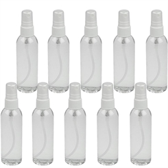 Leere Kunststoff-Flasche mit Sprühkopf, Kosmetex Zerstäuber-flasche, leer, rund, klar, 100 ml 