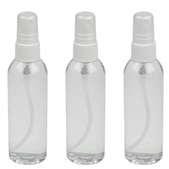 Leere Kunststoff-Flasche mit Sprühkopf, Kosmetex Zerstäuber-flasche, leer, rund, klar, 100 ml 